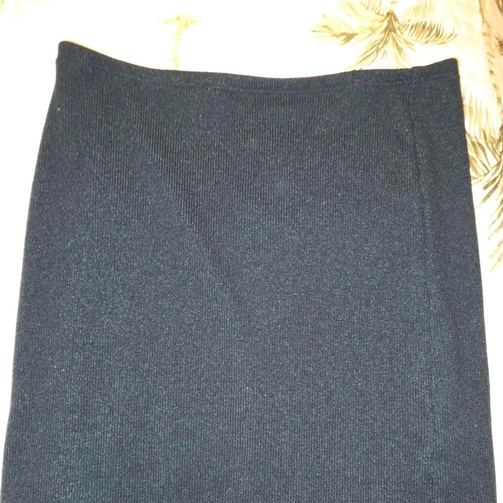 No Boundaries Black Ribbed Midi Skirt Womens XS 0-2 Solid Knit Casual